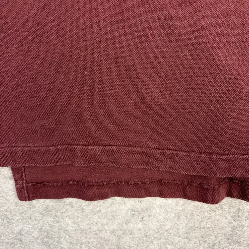 Ralph Lauren 100 % Cotton Burgundy Color Men Size Lg Polo Shirt